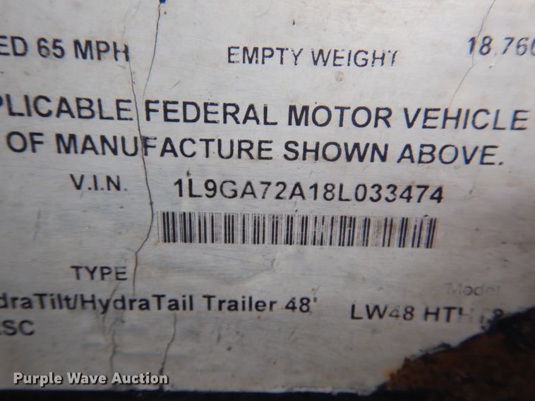 image for item KQ9640 2008 Ledwell  drop deck equipment trailer