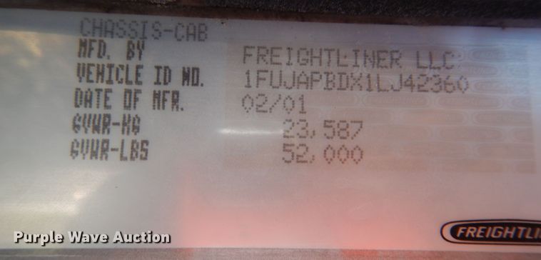 image for item KY9714 2001 Freightliner FLD132XL Classic  semi truck