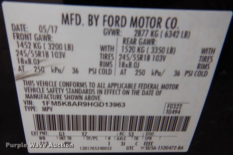 image for item DH8047 2017 Ford Explorer Police  SUV