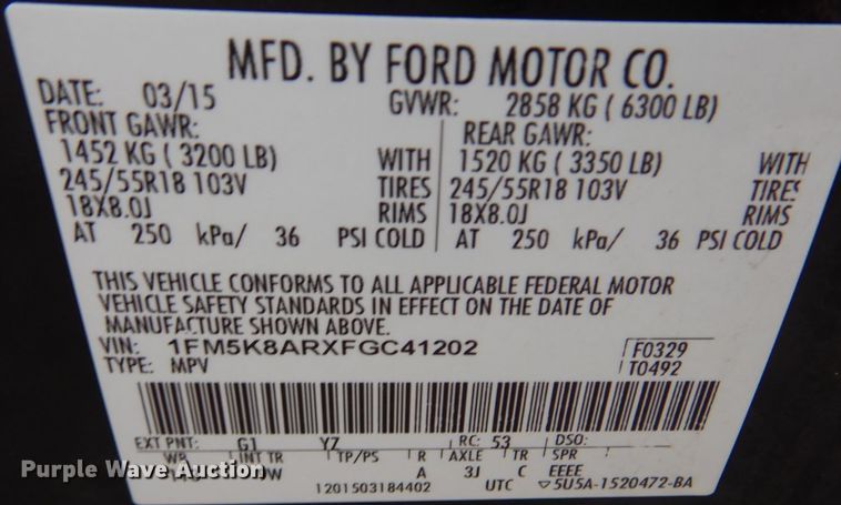 image for item DH8049 2015 Ford Explorer Police  SUV