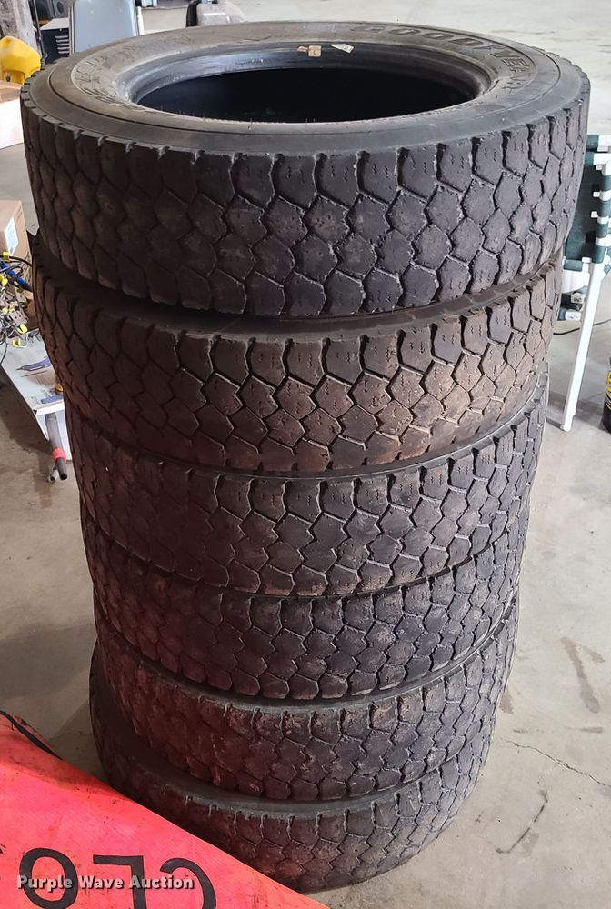 image for item DJ1587 (6) Goodyear 225/70R19.5 tires
