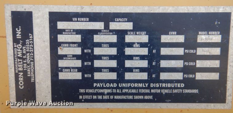 image for item DK1363 2009 Corn Belt S-3002  bottom dump trailer