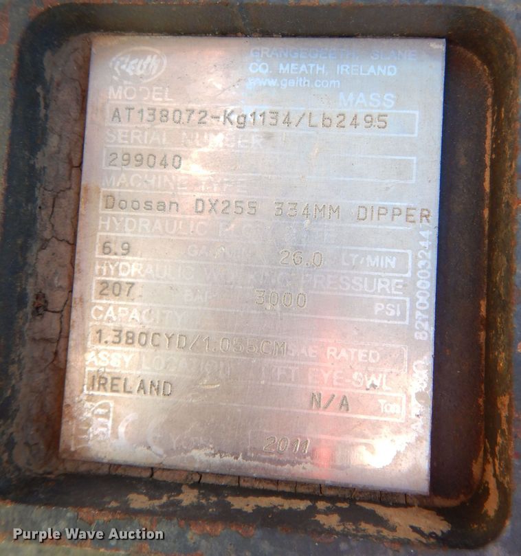 image for item DK3101 2011 Geith AT138072  bucket