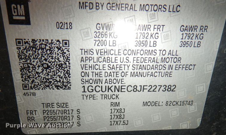 image for item DK3152 2018 Chevrolet Silverado 1500  Crew Cab pickup truck