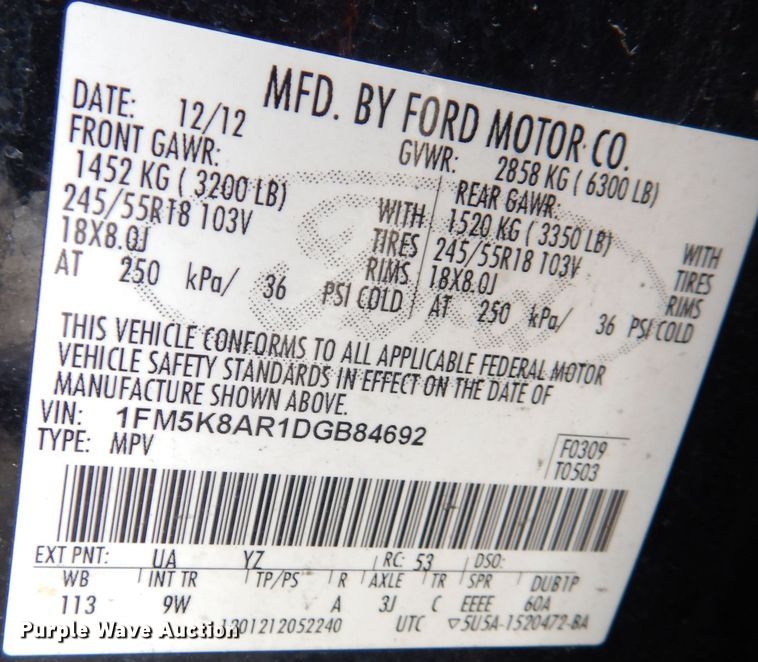 image for item DK3184 2013 Ford Explorer Police  SUV