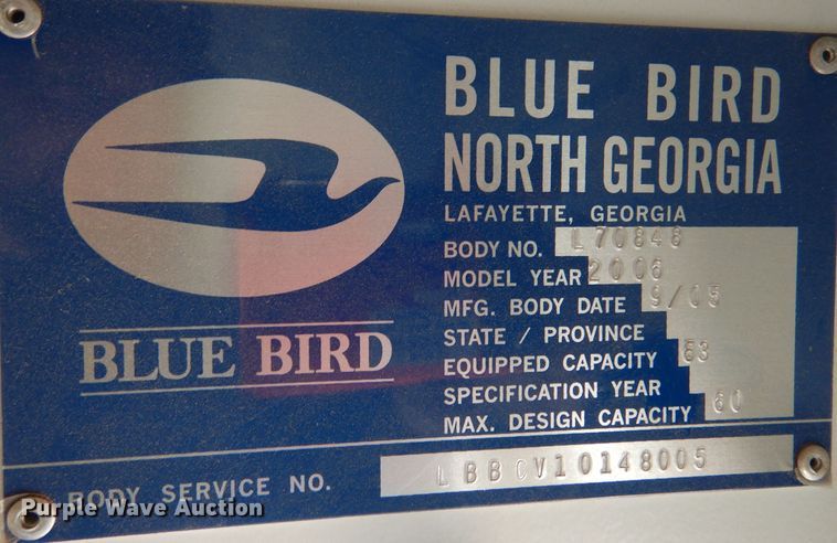 image for item DL3481 2006 Blue Bird Vision  school bus