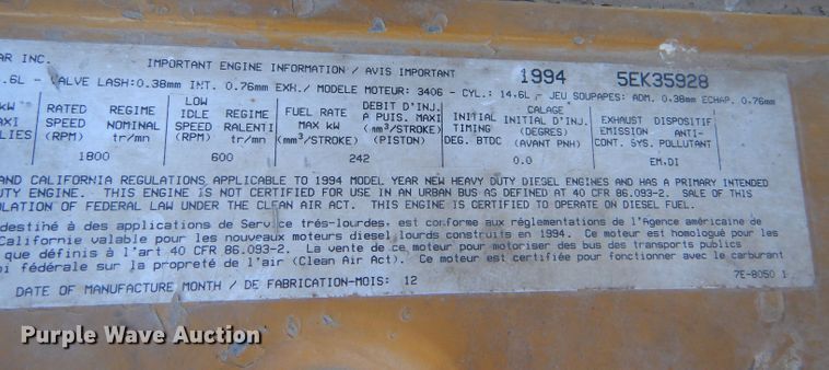 image for item DL3498 1994 International 9400  dump truck