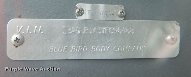 image for item DL3503 2000 Blue Bird LTC40  coach bus