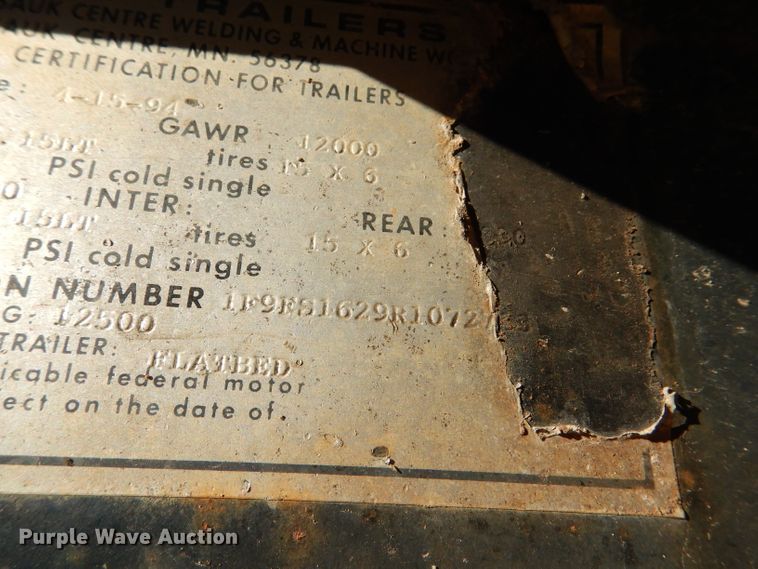 image for item DN5364 1994 Felling  utility trailer