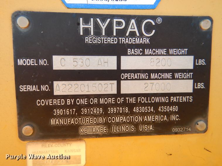 image for item DN5368 1996 Hypac C530AH  pneumatic roller