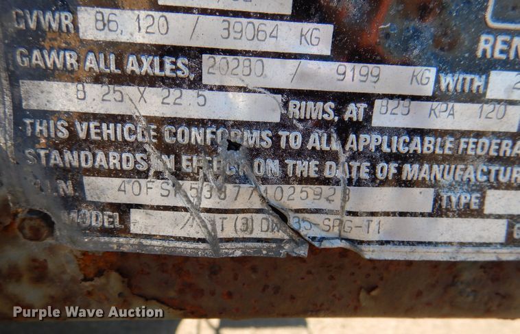 image for item DN5375 2007 Talbert T3-DW35-SPG-T1  lowboy equipment trailer