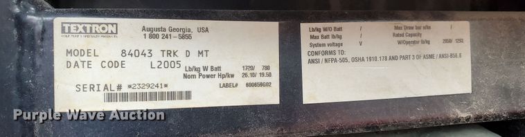 image for item GK9986 2005 Cushman Truckster  utility vehicle