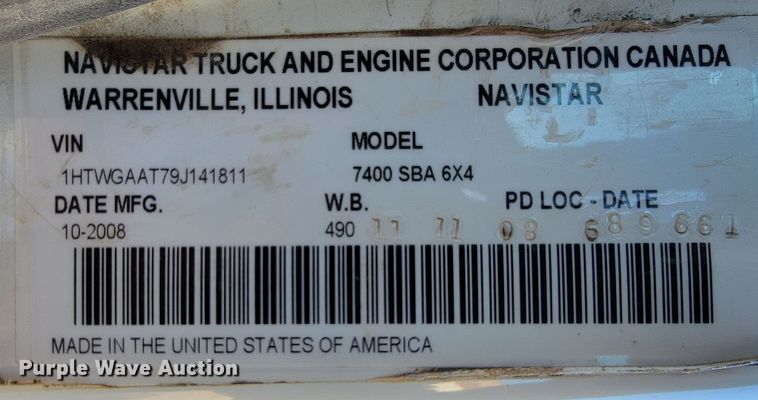 image for item ID9215 2009 International WorkStar 7400  dump truck