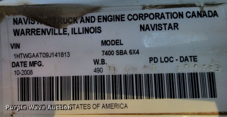 image for item ID9216 2009 International WorkStar 7400  dump truck