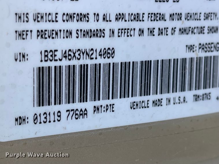 image for item IK9667 2000 Dodge Stratus