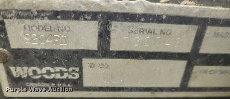 image for item IV9634 Woods 9204RD  batwing finish mower