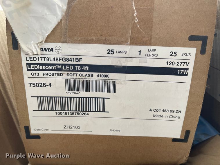 image for item IY9791 Approximately 275 T8 fluorescent bulbs