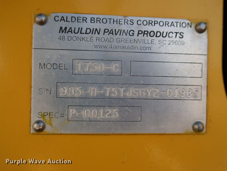 image for item JP9317 2008 Mauldin 1750-C  paver