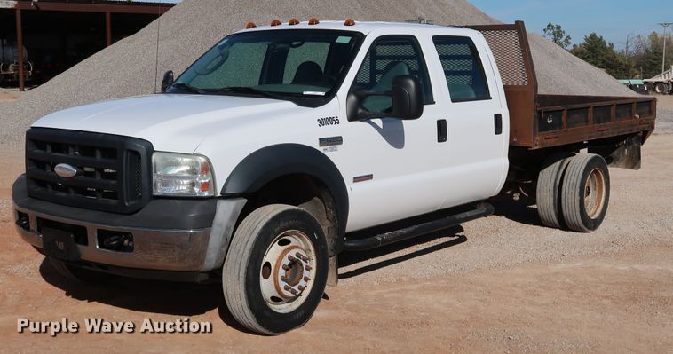 image for item JP9320 2007 Ford F450 Super Duty XL  Crew Cab dump flatbed truck