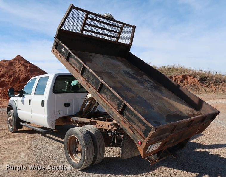 image for item JP9320 2007 Ford F450 Super Duty XL  Crew Cab dump flatbed truck