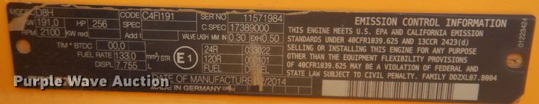 image for item JZ9789 2014 Volvo G946B  motor grader