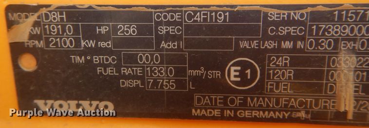 image for item JZ9789 2014 Volvo G946B  motor grader