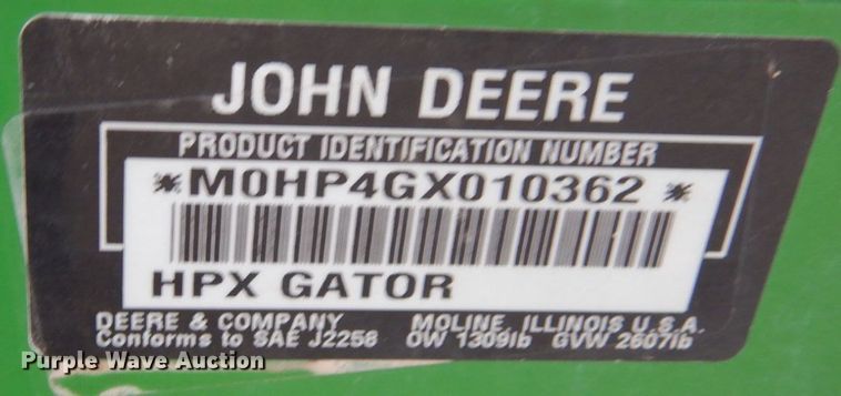 image for item KK9685 2004 John Deere HPX Gator  utility vehicle