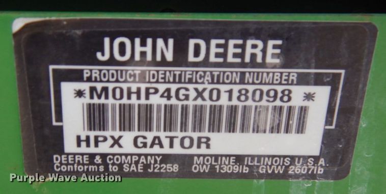 image for item KK9686 2004 John Deere HPX Gator  utility vehicle