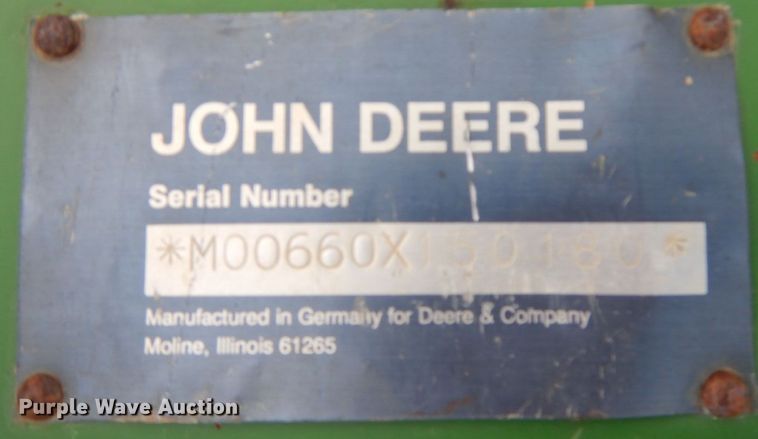 image for item KK9687 John Deere 660  tiller