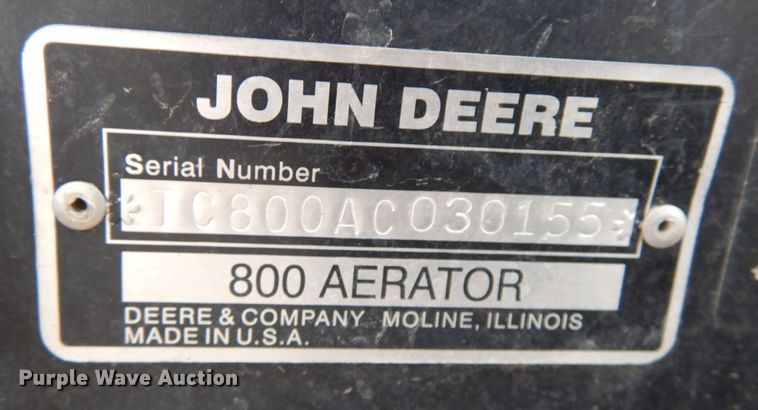 image for item KK9693 John Deere 800 Aercore  aerator