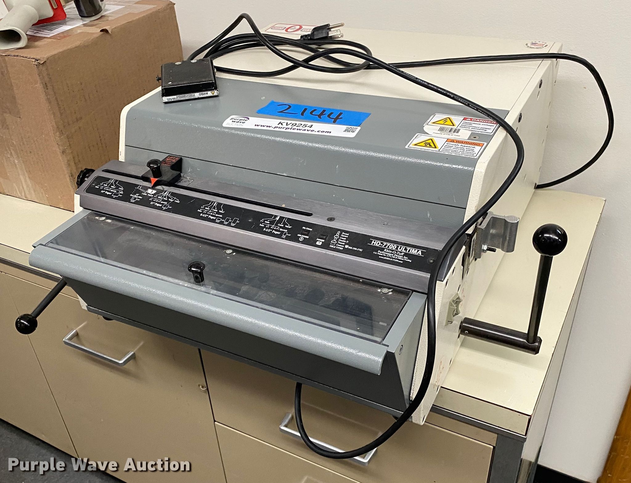 Rhino Tuff paper shredder in Tulsa, OK Item KV9254 sold Purple Wave