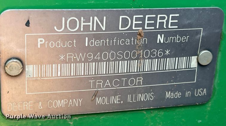 image for item DN0010 1997 John Deere 9400  4WD tractor