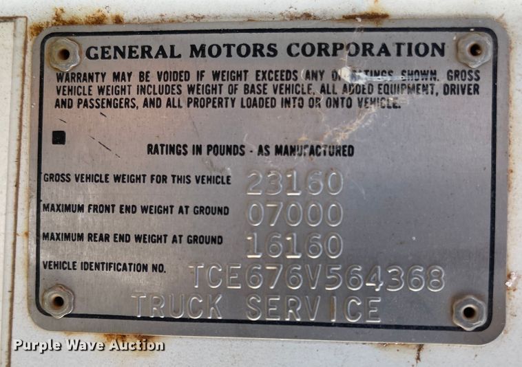 image for item DN0033 1976 GMC 6500  grain truck