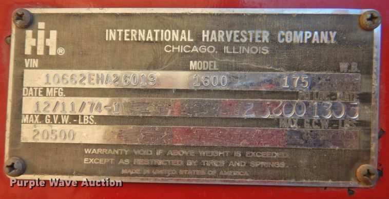 image for item DN0049 1975 International 1600  grain truck