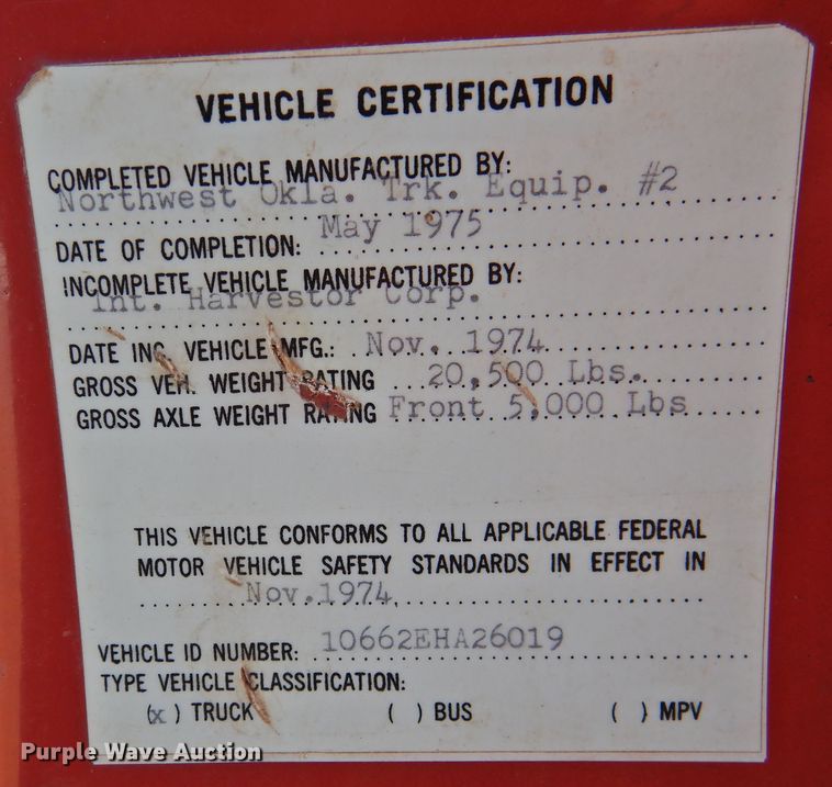 image for item DN0049 1975 International 1600  grain truck