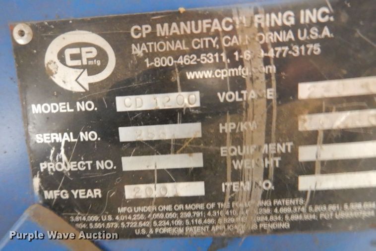 image for item DH8008 Mosley M1300  aluminum can baler compactor