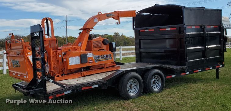 image for item DK1271 2018 East Texas  equipment trailer with wood chipper