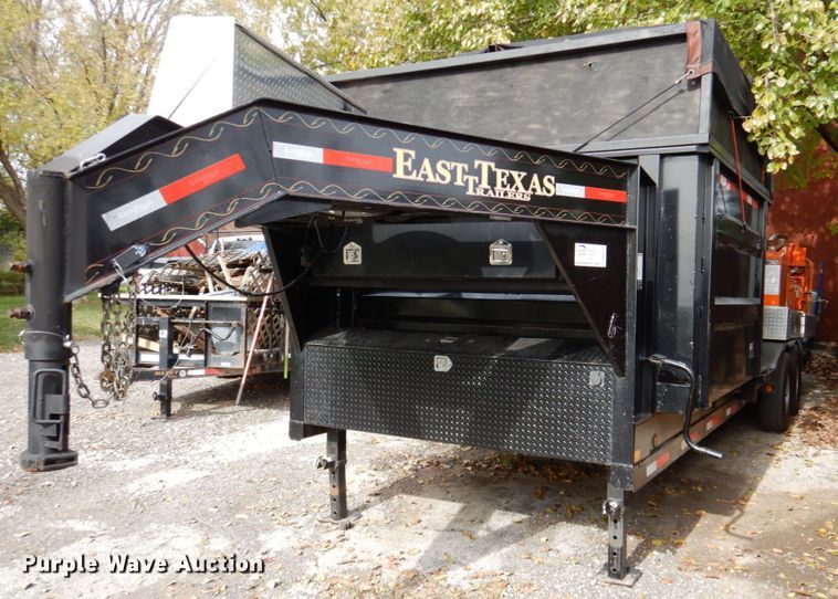 image for item DK1271 2018 East Texas  equipment trailer with wood chipper