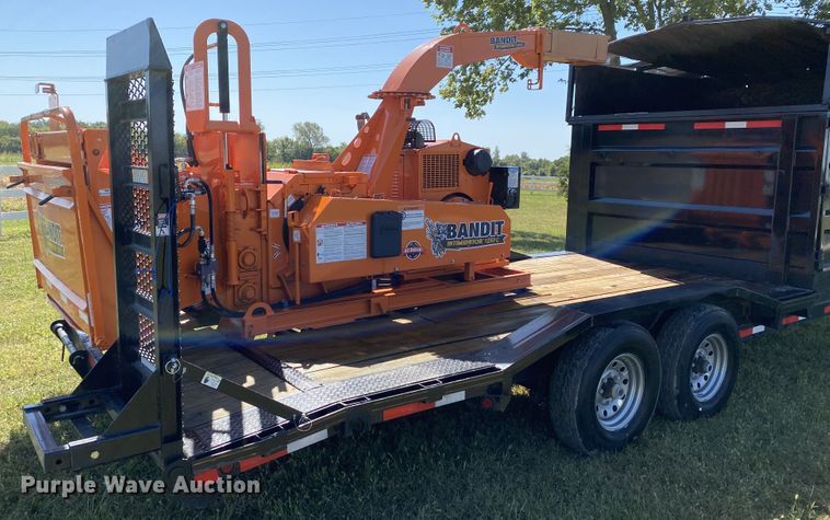 image for item DK1271 2018 East Texas  equipment trailer with wood chipper