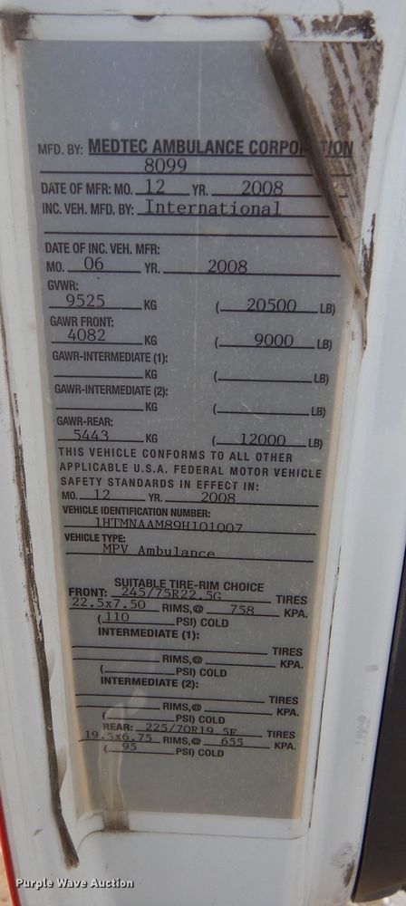 image for item DK3274 2009 International 4300  truck cab and chassis