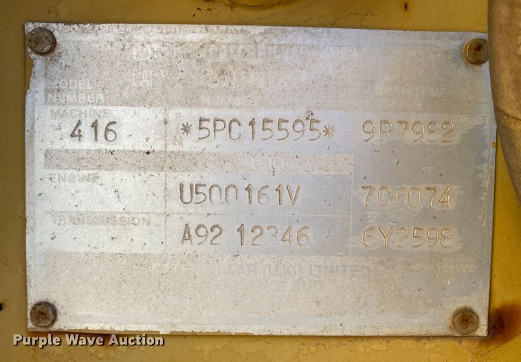 image for item DL6175 1992 Caterpillar 416  backhoe