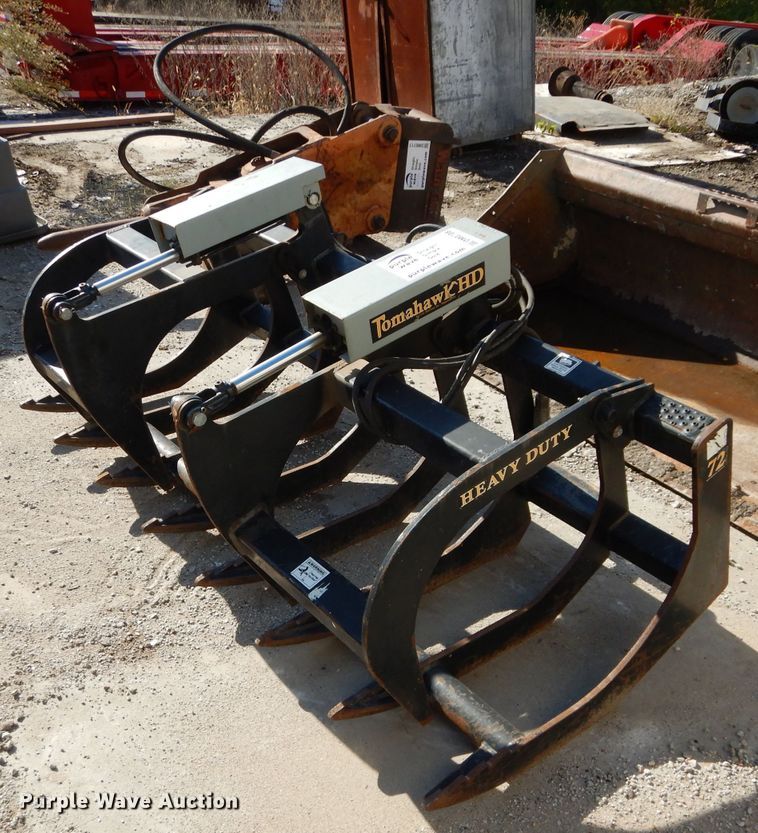image for item DM0708 Tomahawk  72"W skid steer grapple bucket