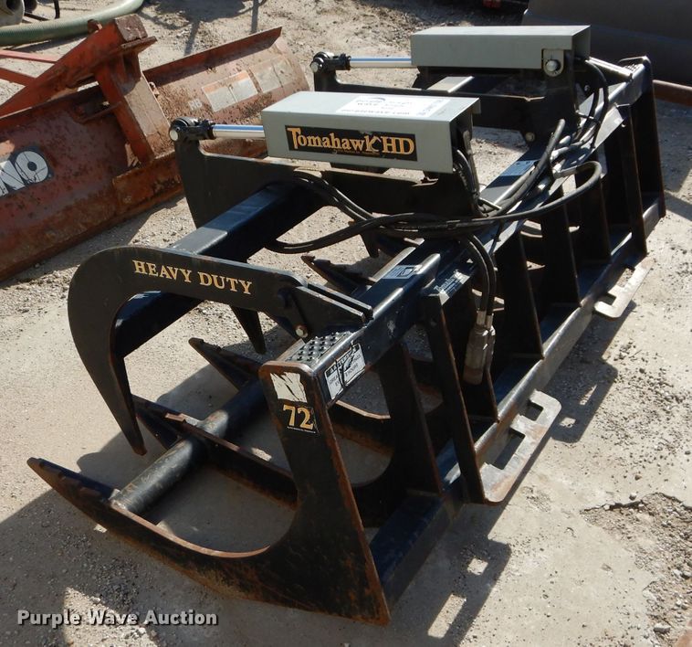 image for item DM0708 Tomahawk  72"W skid steer grapple bucket