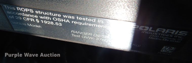 image for item DM5316 2012 Polaris Ranger  utility vehicle