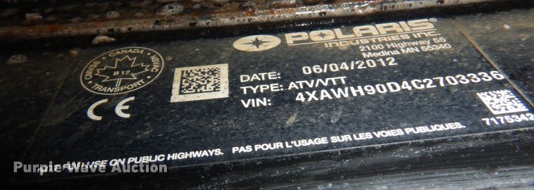 image for item DM5316 2012 Polaris Ranger  utility vehicle