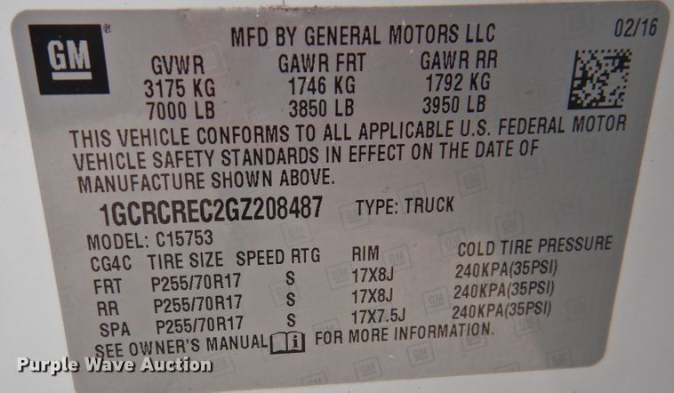 image for item DN0076 2016 Chevrolet Silverado 1500  Double Cab pickup truck