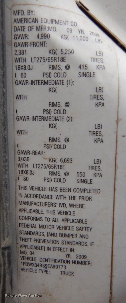 image for item DN5338 2009 Ford F350 Super Duty  SuperCab utility bed pickup truck