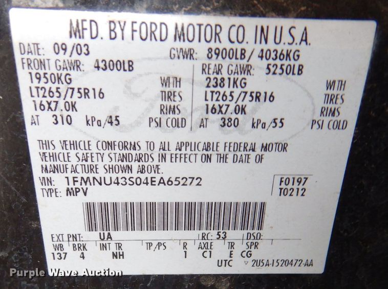 image for item DN5339 2004 Ford Excusrion  SUV