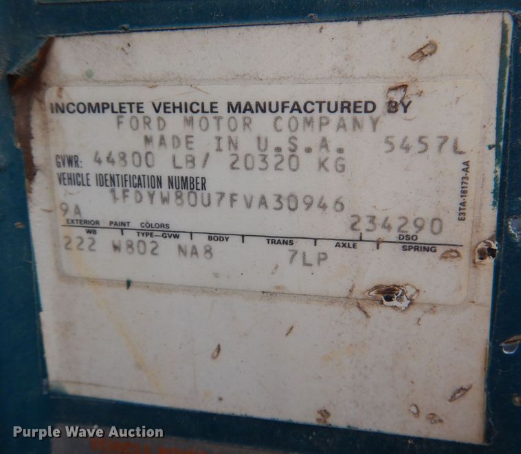 image for item DN5348 1985 Ford LNT8000  dump flatbed truck