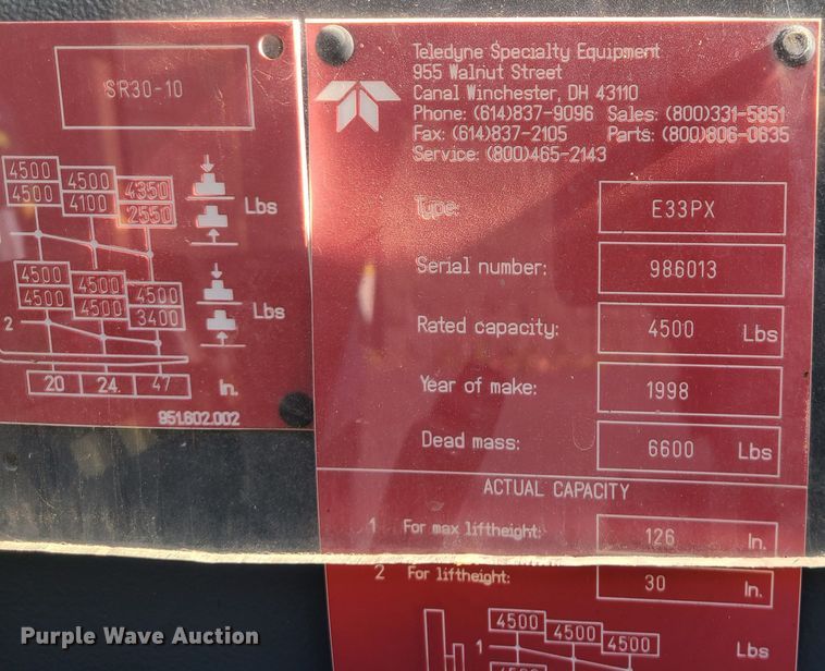 image for item DN5717 Teledyne Specialty Equipment E33PX  forklift